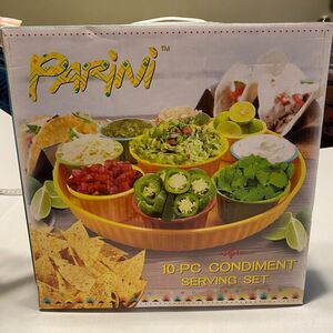 Parini Condiment Serving Set 10 PC Melamine New in Box